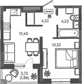 Продается 1-комн. квартира, 30.33 м²