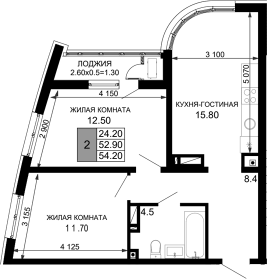 Продается 3-комн. квартира, 52.9 м²