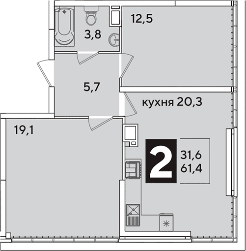 Продается 3-комн. квартира, 61.4 м²