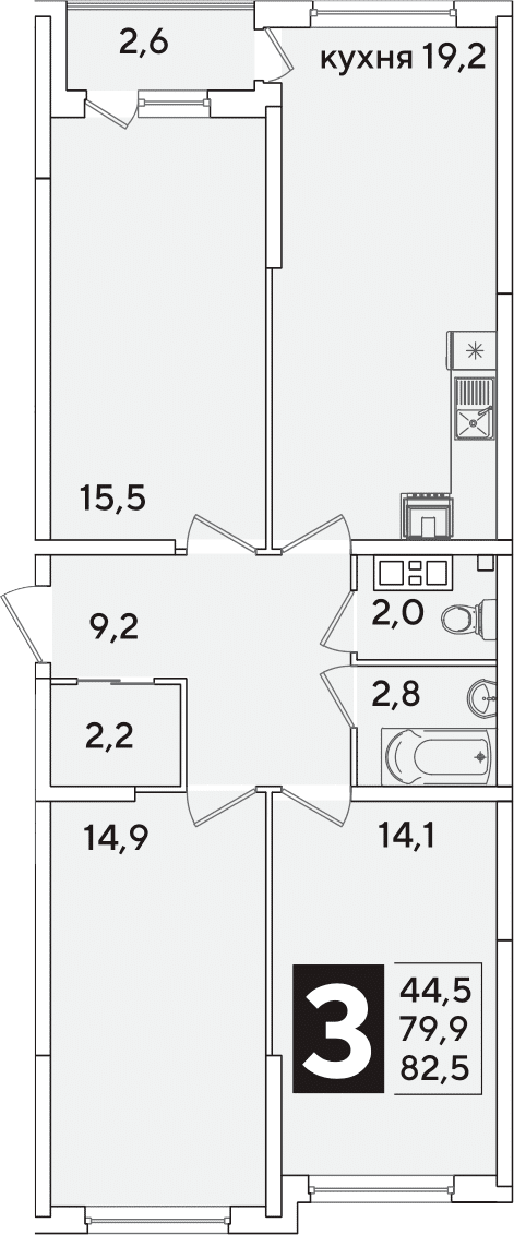 Продается 4-комн. квартира, 79.9 м²
