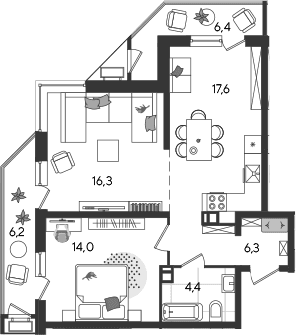 Продается 3-комн. квартира, 58.6 м²