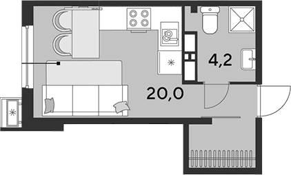 Продается 1-комн. квартира, 24.2 м²