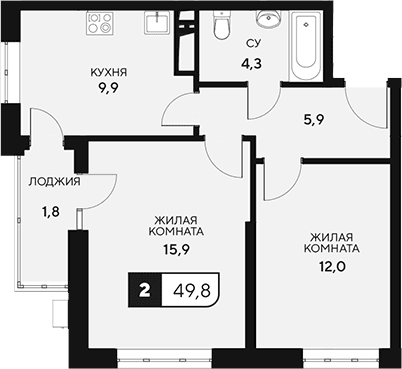Продается 2-комн. квартира, 48 м²