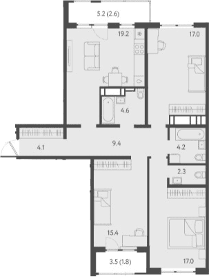 Продается 4-комн. квартира, 93.2 м²