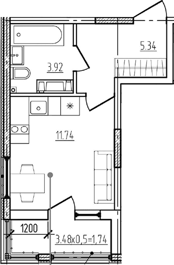 Продается 1-комн. квартира, 21 м²