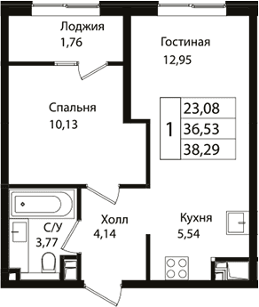 Продается 2-комн. квартира, 36.2 м²
