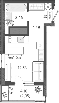 Продается 1-комн. квартира, 20.48 м²