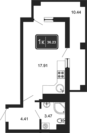 Продается 1-комн. квартира, 22.66 м²