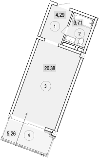 Продается 1-комн. квартира, 28.38 м²
