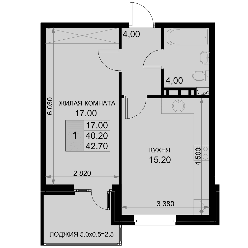 Продается 2-комн. квартира, 40.2 м²