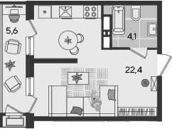 Продается 1-комн. квартира, 26.5 м²