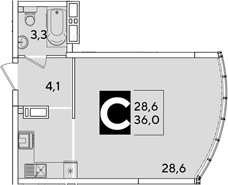 Продается 1-комн. квартира, 36 м²