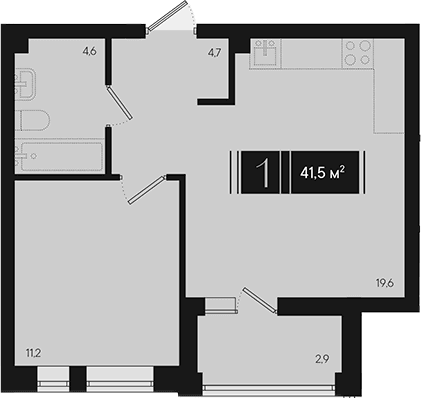 Продается 1-комн. квартира, 40.05 м²