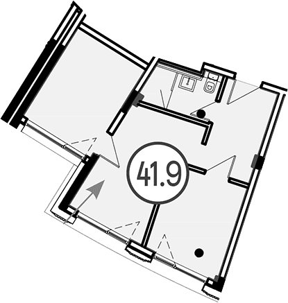 Продается 1-комн. квартира, 41.9 м²