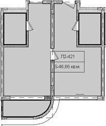 Продается 1-комн. квартира, 46.66 м²