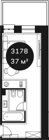 Продается 1-комн. квартира, 37.29 м²