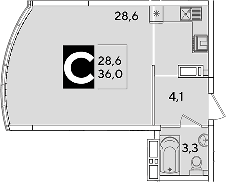 Продается 1-комн. квартира, 36 м²