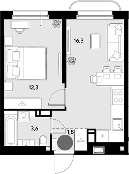 Продается 2-комн. квартира, 34 м²