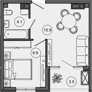 Продается 2-комн. квартира, 29.9 м²