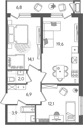 Продается 3-комн. квартира, 58.6 м²