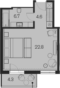 Продается 1-комн. квартира, 34.1 м²