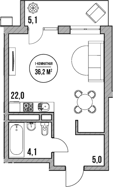 Продается 1-комн. квартира, 31.1 м²