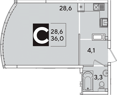 Продается 1-комн. квартира, 36 м²
