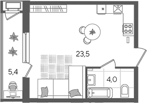 Продается 1-комн. квартира, 27.5 м²