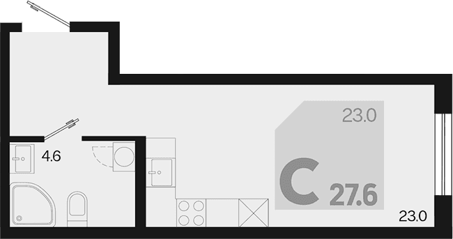 Продается 1-комн. квартира, 27.6 м²