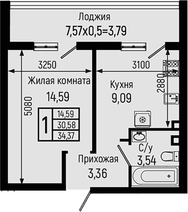 Продается 1-комн. квартира, 30.58 м²