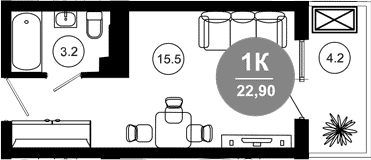 Продается 1-комн. квартира, 18.7 м²
