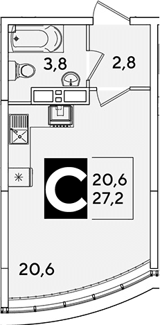 Продается 1-комн. квартира, 27.2 м²