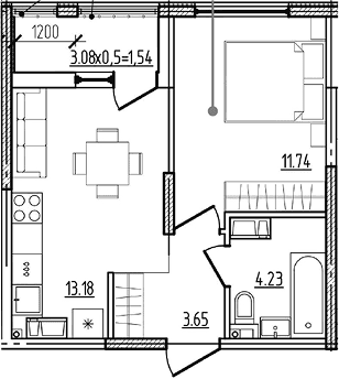Продается 1-комн. квартира, 32.8 м²