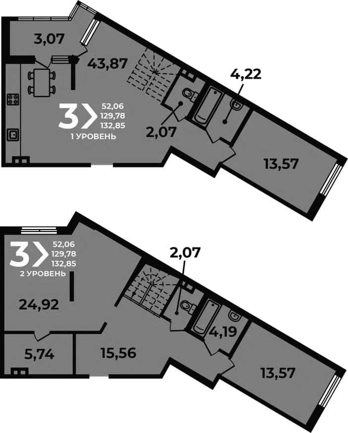 Продается 4-комн. квартира, 129.78 м²