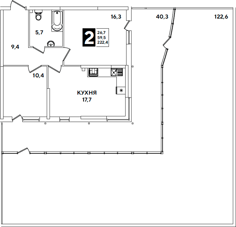 Продается 3-комн. квартира, 65.5 м²