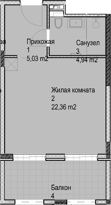 Продается 1-комн. квартира, 32.33 м²