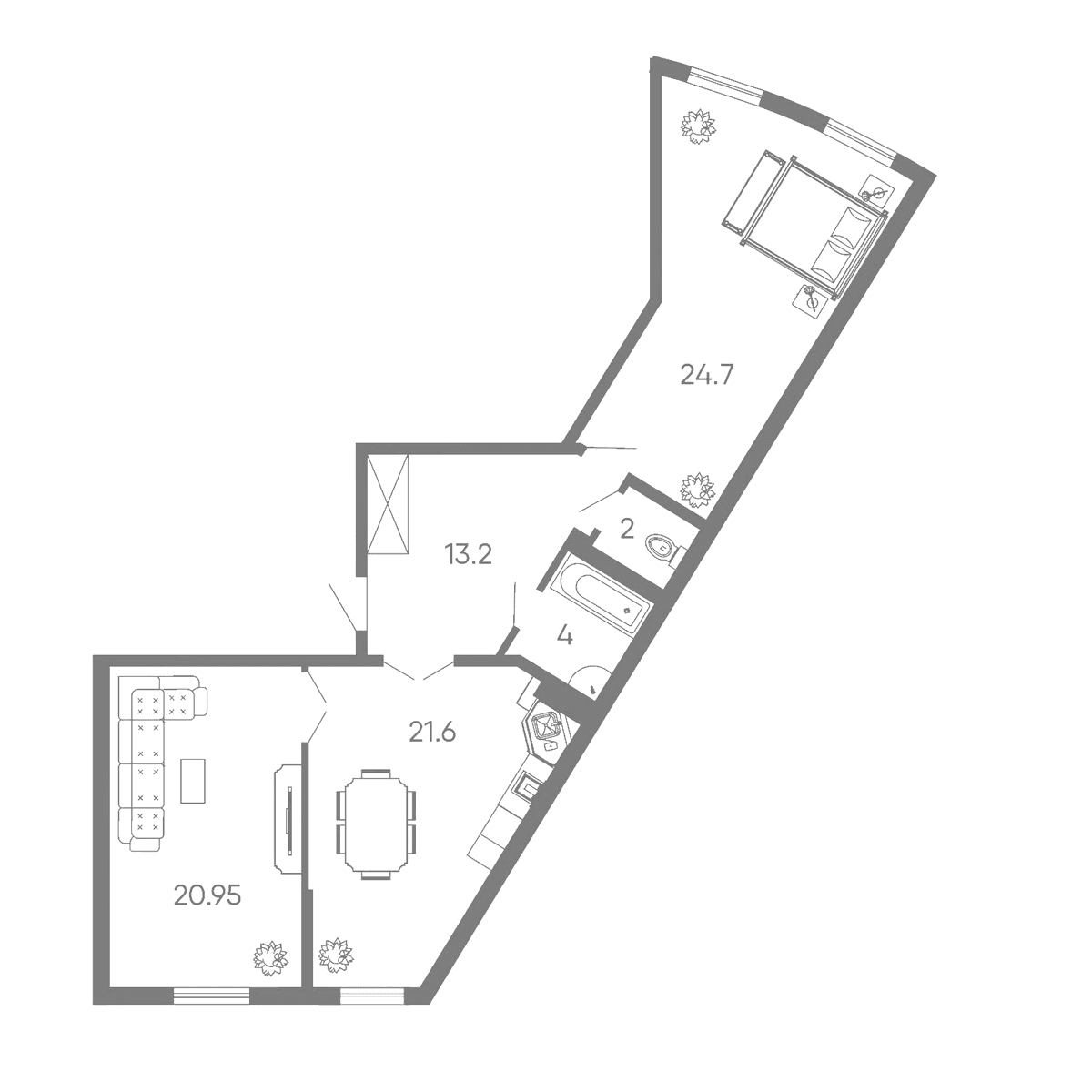 Продается 3-комн. квартира, 86.39 м²