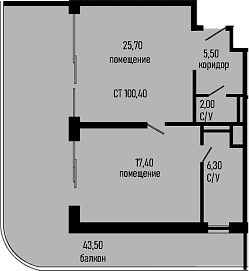 Продается 1-комн. квартира, 56.9 м²