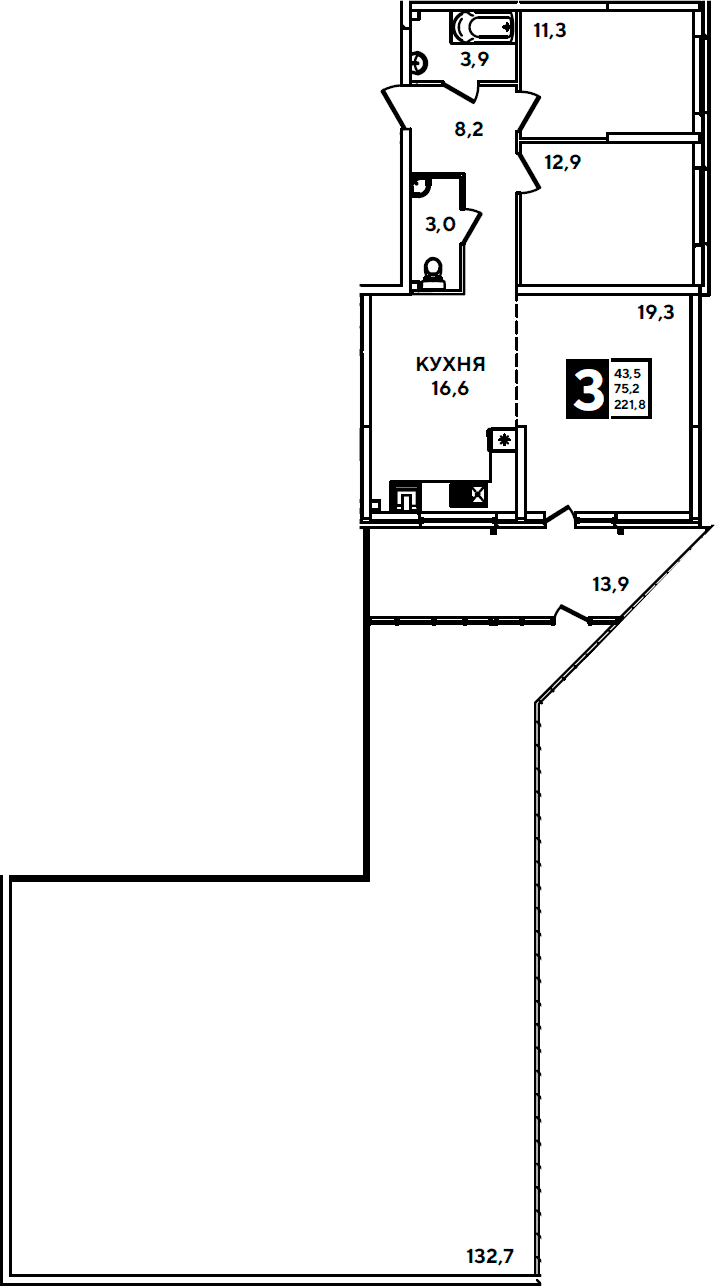 Продается 4-комн. квартира, 75.2 м²