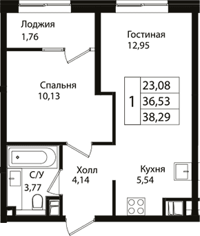 Продается 2-комн. квартира, 36.5 м²