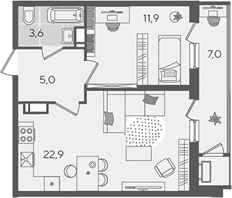 Продается 2-комн. квартира, 43.4 м²