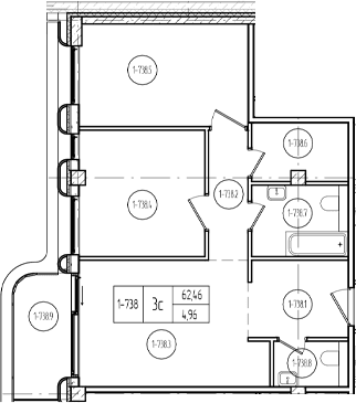 Продается 2-комн. квартира, 62.88 м²