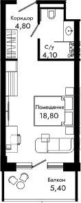 Продается 1-комн. квартира, 27.7 м²