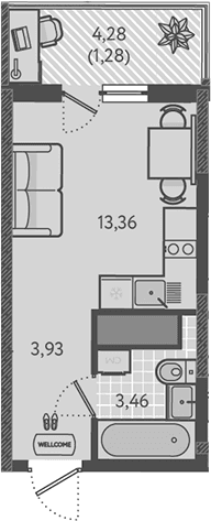 Продается 1-комн. квартира, 20.75 м²