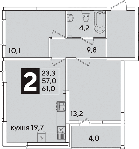 Продается 3-комн. квартира, 57 м²