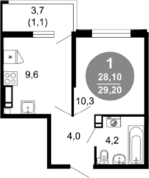 Продается 1-комн. квартира, 28.1 м²
