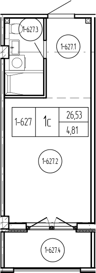 Продается 1-комн. квартира, 26.53 м²