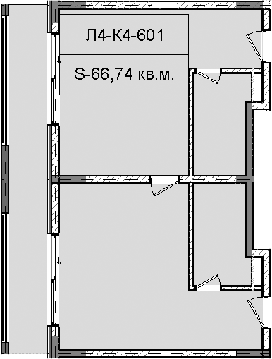 Продается 1-комн. квартира, 66.74 м²