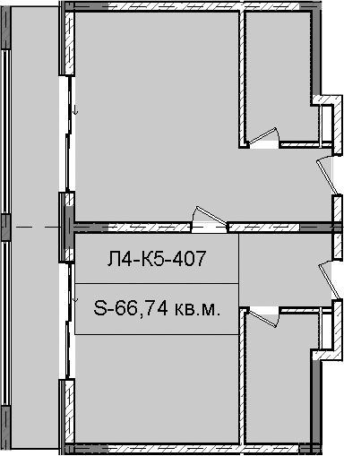 Продается 1-комн. квартира, 66.74 м²