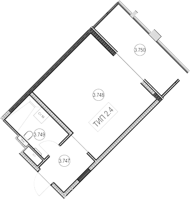 Продается 1-комн. квартира, 41.3 м²